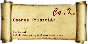 Cseres Krisztián névjegykártya